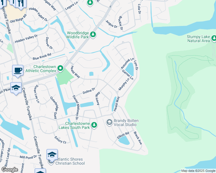 map of restaurants, bars, coffee shops, grocery stores, and more near 901 Avery Way in Virginia Beach