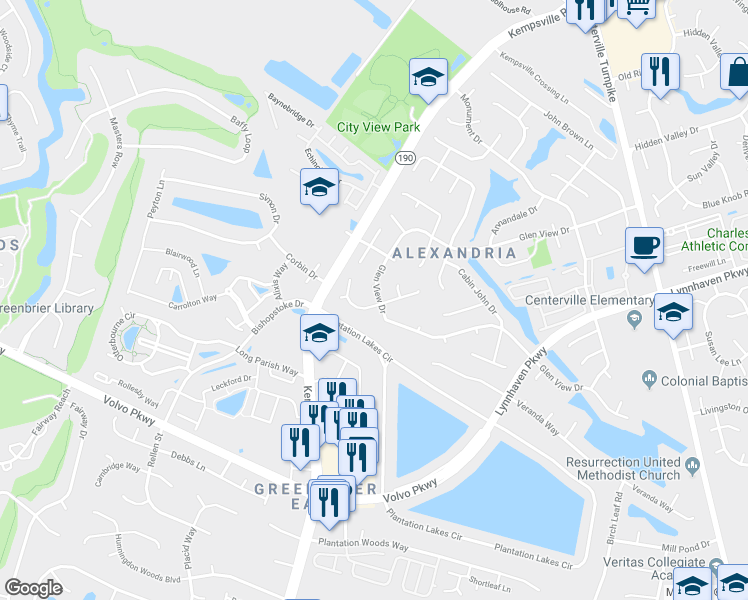 map of restaurants, bars, coffee shops, grocery stores, and more near 2152 Fort Belvoir Drive in Virginia Beach