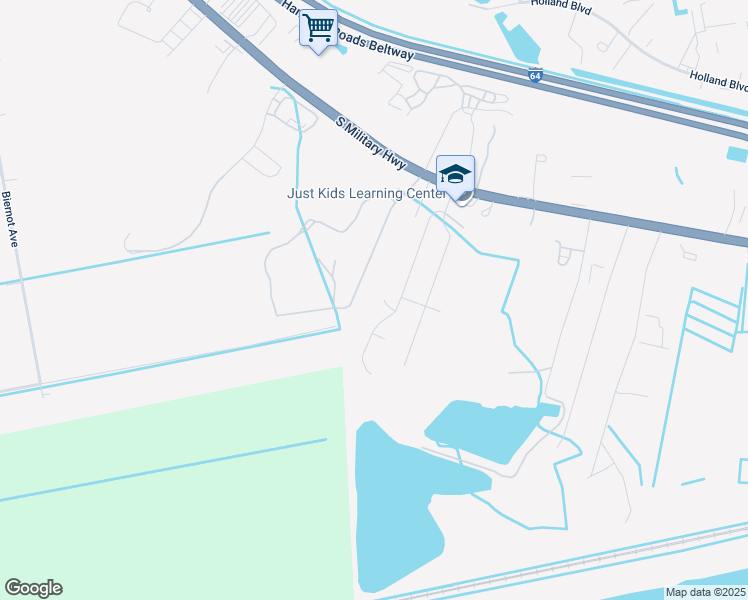 map of restaurants, bars, coffee shops, grocery stores, and more near 718 Dana Drive in Chesapeake