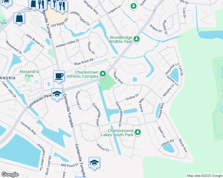 map of restaurants, bars, coffee shops, grocery stores, and more near 941 Daniel Maloney Drive in Virginia Beach