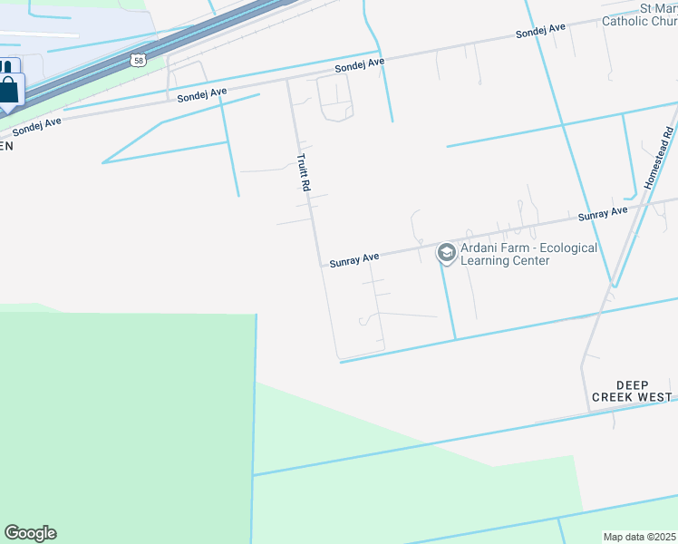 map of restaurants, bars, coffee shops, grocery stores, and more near 4853 Sunray Avenue in Chesapeake