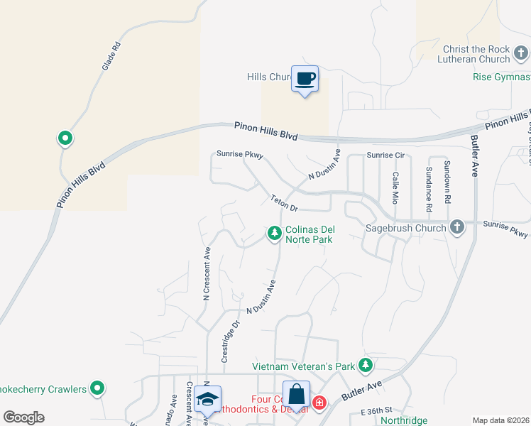 map of restaurants, bars, coffee shops, grocery stores, and more near 460 Cerrillos Dr in Farmington