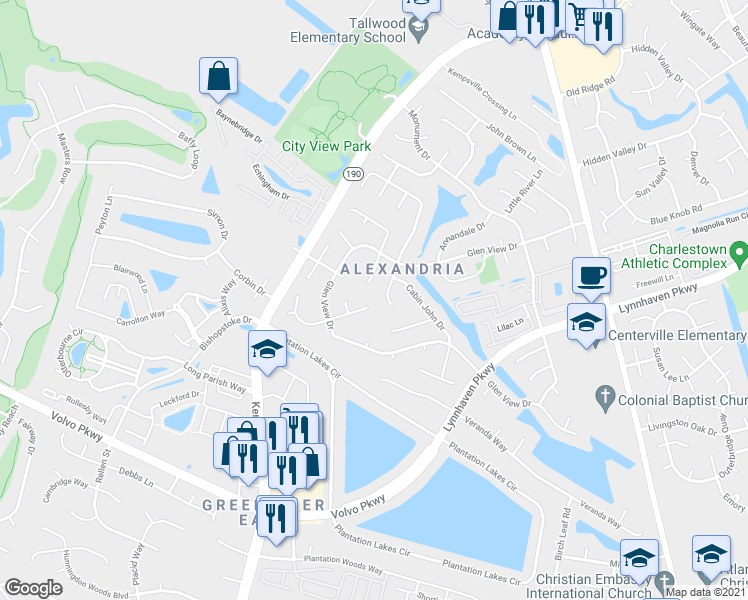 map of restaurants, bars, coffee shops, grocery stores, and more near 1933 Popes Head Arch in Virginia Beach