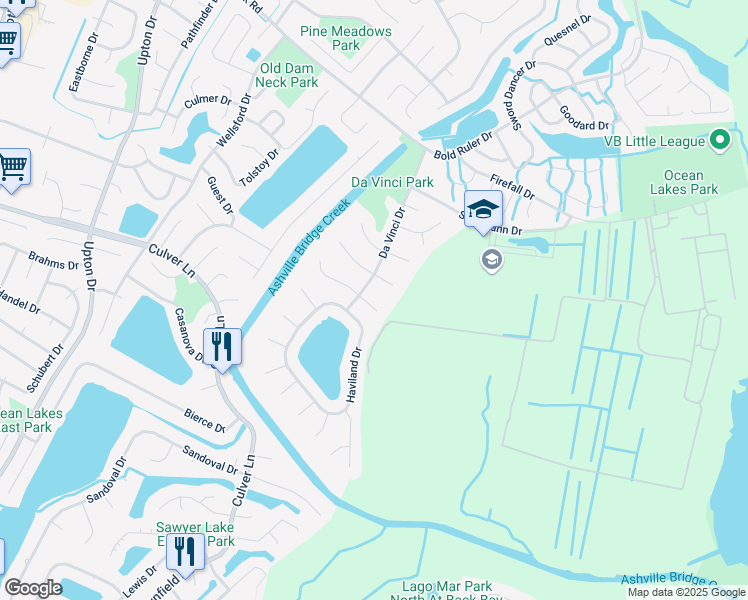 map of restaurants, bars, coffee shops, grocery stores, and more near 916 Chimo Court in Virginia Beach