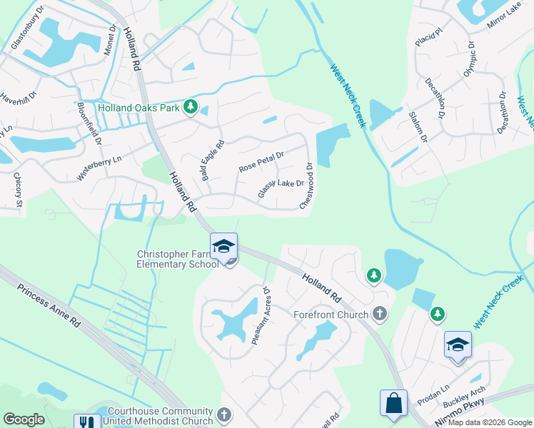 map of restaurants, bars, coffee shops, grocery stores, and more near 1793 Chestwood Drive in Virginia Beach