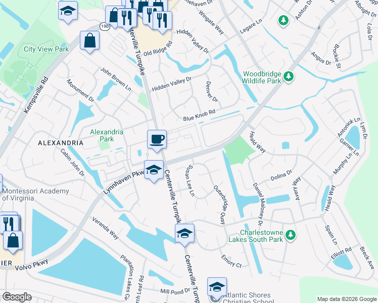 map of restaurants, bars, coffee shops, grocery stores, and more near 5621 Freewill Lane in Virginia Beach