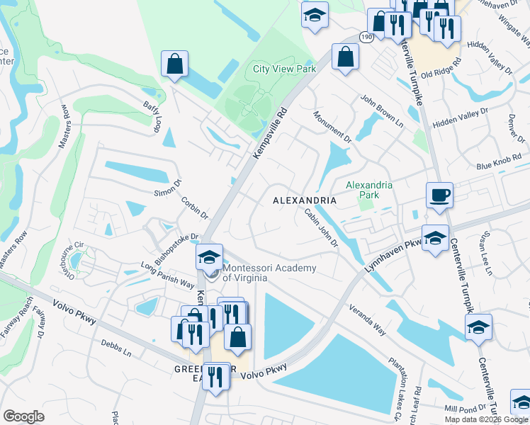 map of restaurants, bars, coffee shops, grocery stores, and more near 5600 Dunn Loring Court in Virginia Beach