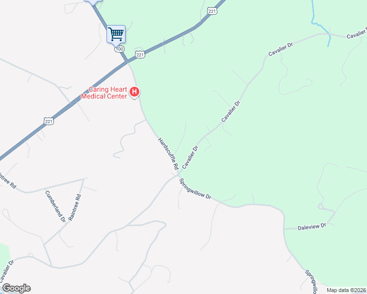 map of restaurants, bars, coffee shops, grocery stores, and more near Cavalier Drive in Hillsville