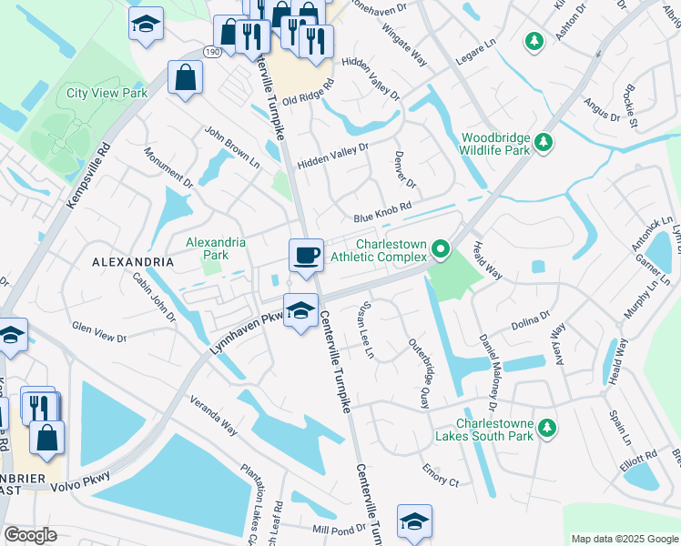 map of restaurants, bars, coffee shops, grocery stores, and more near 5688 Freewill Lane in Virginia Beach