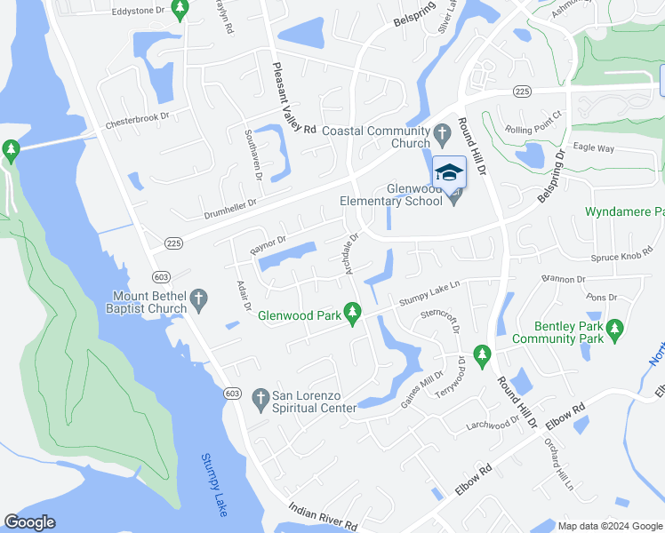 map of restaurants, bars, coffee shops, grocery stores, and more near 1209 Archdale Court in Virginia Beach