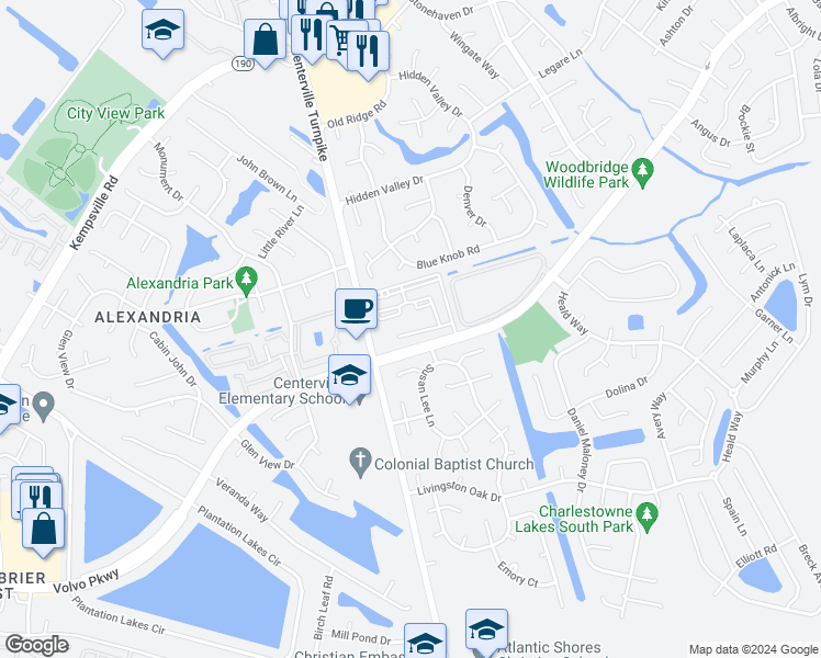 map of restaurants, bars, coffee shops, grocery stores, and more near 5688 Freewill Lane in Virginia Beach