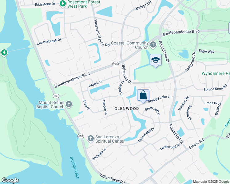 map of restaurants, bars, coffee shops, grocery stores, and more near 1209 Archdale Court in Virginia Beach