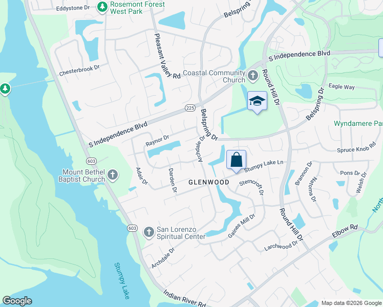 map of restaurants, bars, coffee shops, grocery stores, and more near 1200 Raynor Drive in Virginia Beach