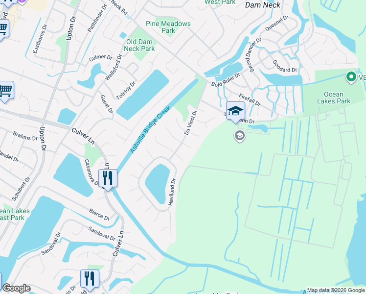 map of restaurants, bars, coffee shops, grocery stores, and more near 924 Chimo Court in Virginia Beach