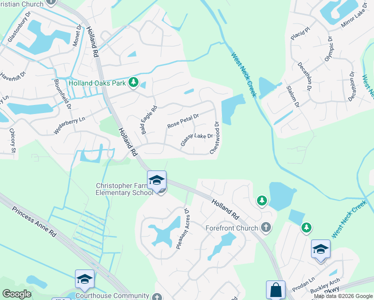 map of restaurants, bars, coffee shops, grocery stores, and more near 1793 Chestwood Drive in Virginia Beach