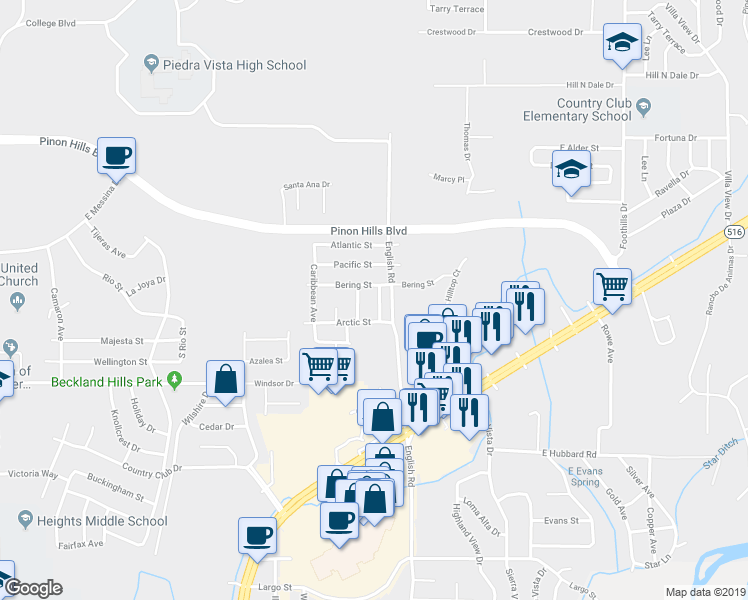 map of restaurants, bars, coffee shops, grocery stores, and more near 4709 Baltic Avenue in Farmington