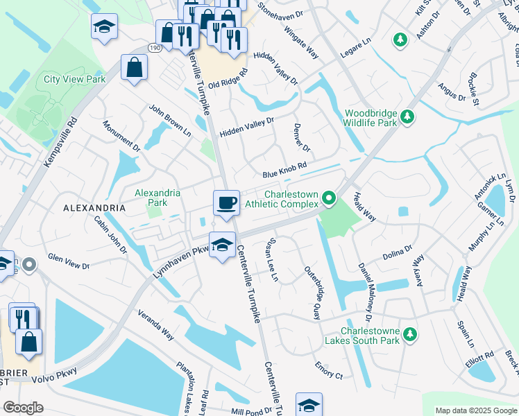 map of restaurants, bars, coffee shops, grocery stores, and more near 5657 Infinity Lane in Virginia Beach
