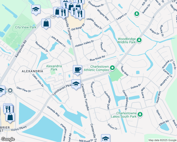 map of restaurants, bars, coffee shops, grocery stores, and more near 5688 Freewill Lane in Virginia Beach