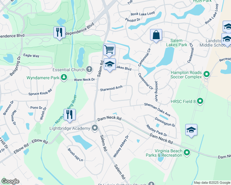 map of restaurants, bars, coffee shops, grocery stores, and more near 4112 Stillwood Court in Virginia Beach