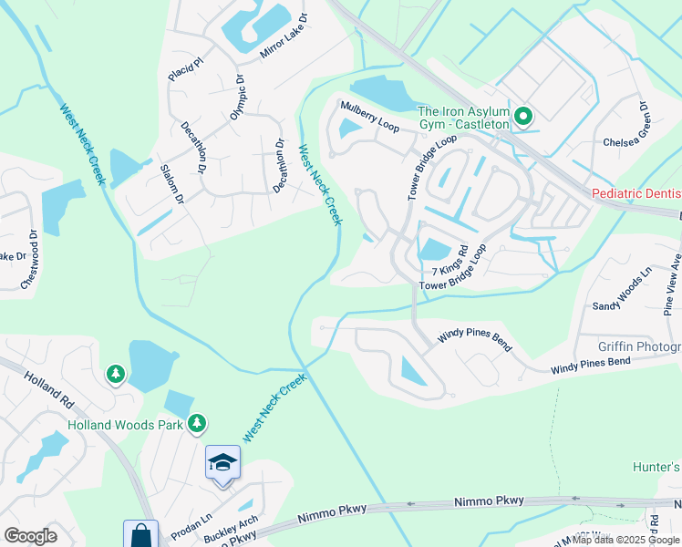 map of restaurants, bars, coffee shops, grocery stores, and more near 2560 Farmworth Trail in Virginia Beach