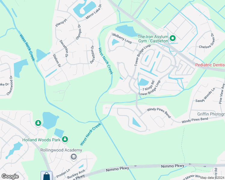map of restaurants, bars, coffee shops, grocery stores, and more near 2560 Farmworth Trail in Virginia Beach