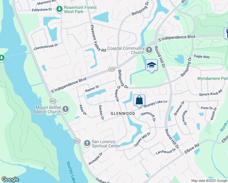 map of restaurants, bars, coffee shops, grocery stores, and more near 1200 Archdale Court in Virginia Beach