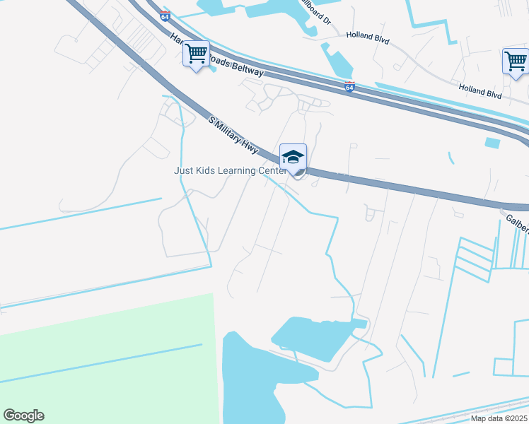map of restaurants, bars, coffee shops, grocery stores, and more near 820 Dana Drive in Chesapeake