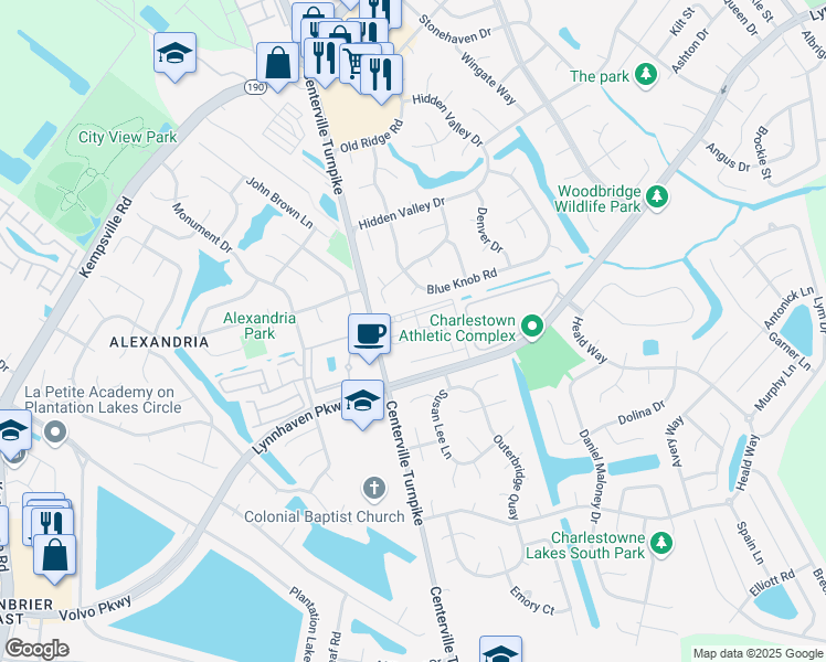 map of restaurants, bars, coffee shops, grocery stores, and more near 5654 Infinity Lane in Virginia Beach