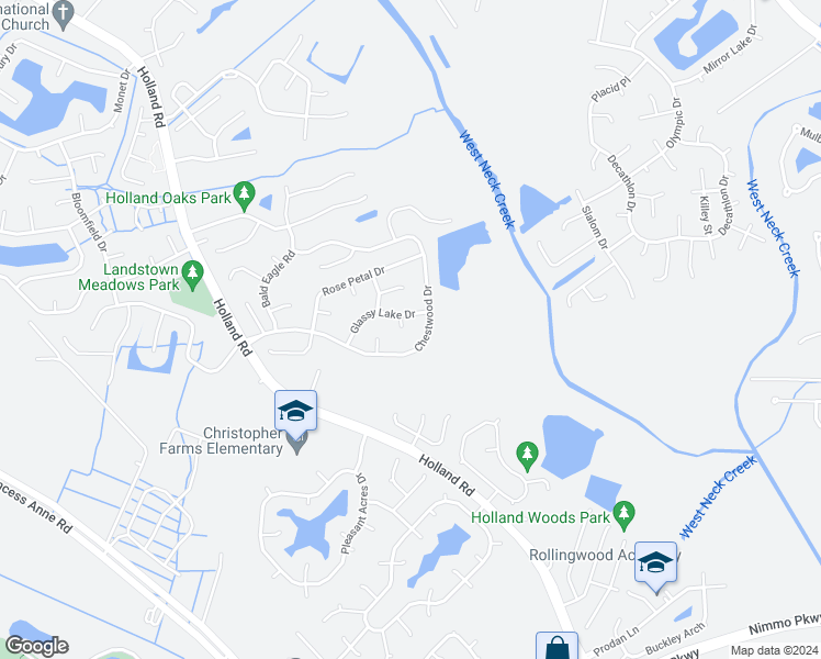 map of restaurants, bars, coffee shops, grocery stores, and more near 2804 Tree Trunk Court in Virginia Beach