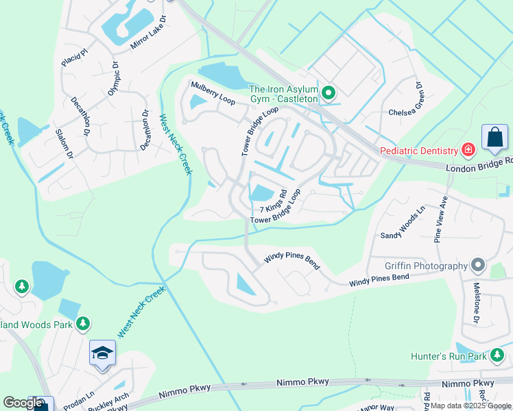 map of restaurants, bars, coffee shops, grocery stores, and more near 2445 7 Kings Road in Virginia Beach