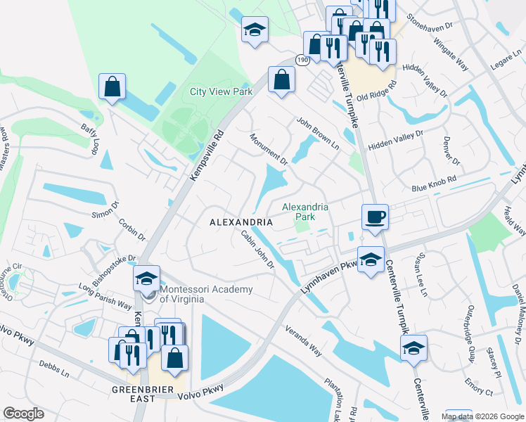 map of restaurants, bars, coffee shops, grocery stores, and more near 2028 Manassas Run in Virginia Beach