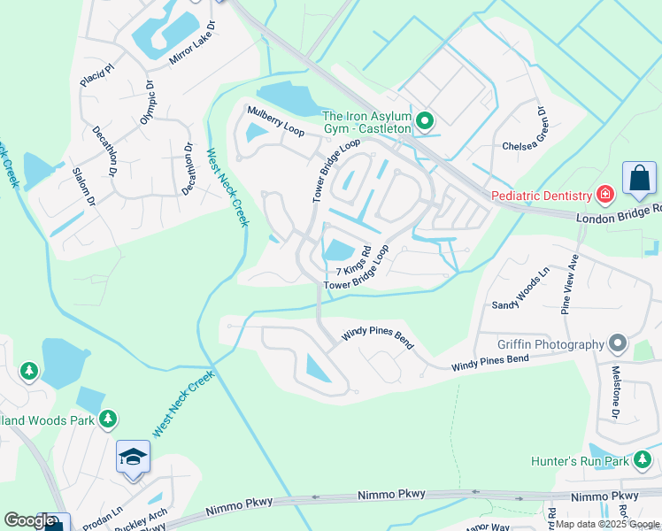 map of restaurants, bars, coffee shops, grocery stores, and more near 2445 7 Kings Road in Virginia Beach