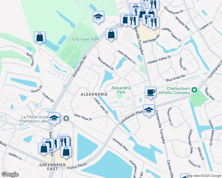 map of restaurants, bars, coffee shops, grocery stores, and more near 5596 Glen View Drive in Virginia Beach