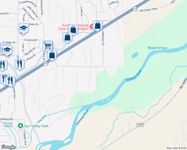 map of restaurants, bars, coffee shops, grocery stores, and more near 4900 Samantha Lane in Farmington