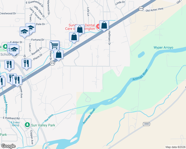 map of restaurants, bars, coffee shops, grocery stores, and more near 4901 Samantha Lane in Farmington