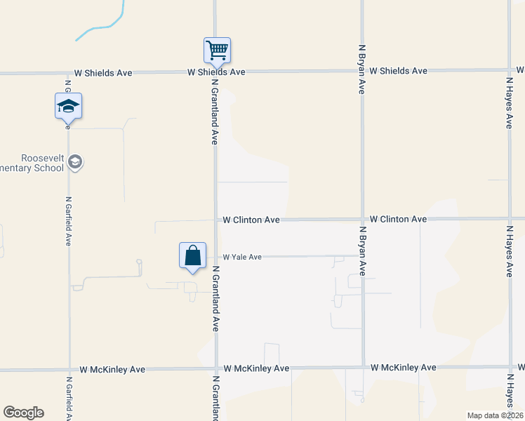 map of restaurants, bars, coffee shops, grocery stores, and more near 6811 West Harvard Avenue in Fresno
