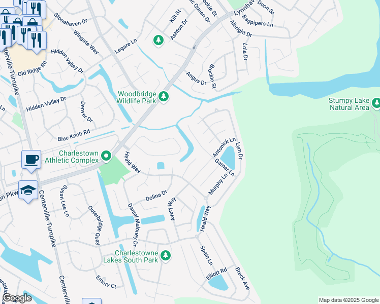 map of restaurants, bars, coffee shops, grocery stores, and more near 1833 Garner Lane in Virginia Beach