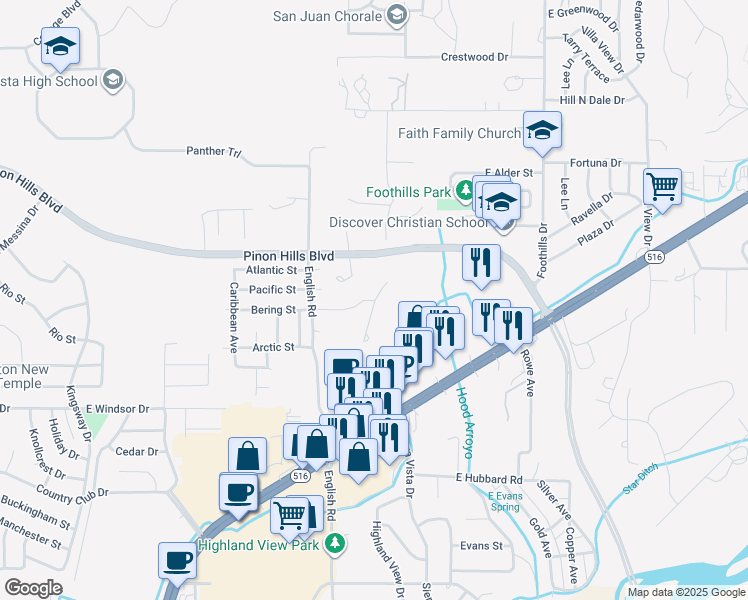 map of restaurants, bars, coffee shops, grocery stores, and more near 4798 Bering Street in Farmington