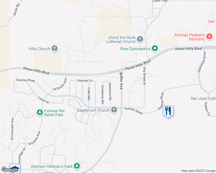 map of restaurants, bars, coffee shops, grocery stores, and more near 4767 Sundown Road in Farmington