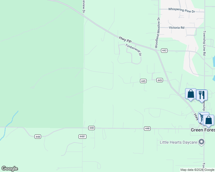 map of restaurants, bars, coffee shops, grocery stores, and more near 219 Timberway Drive in Poplar Bluff