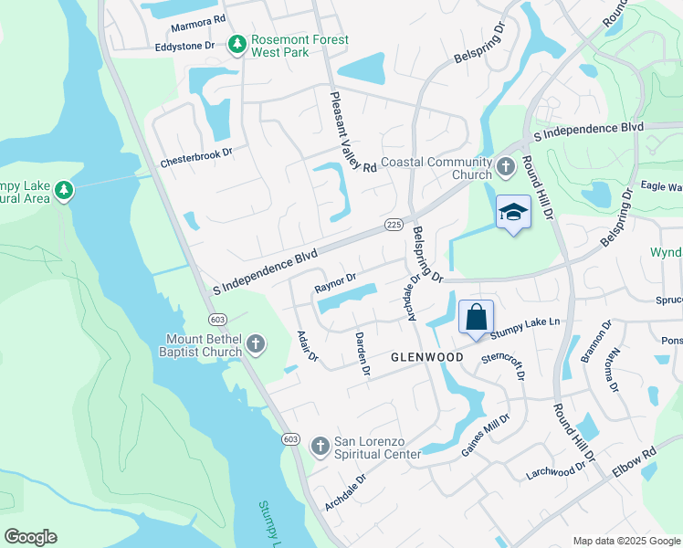 map of restaurants, bars, coffee shops, grocery stores, and more near 1325 Raynor Drive in Virginia Beach