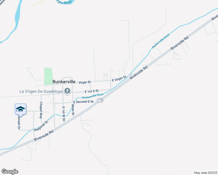map of restaurants, bars, coffee shops, grocery stores, and more near 474 East 1st South Street in Bunkerville