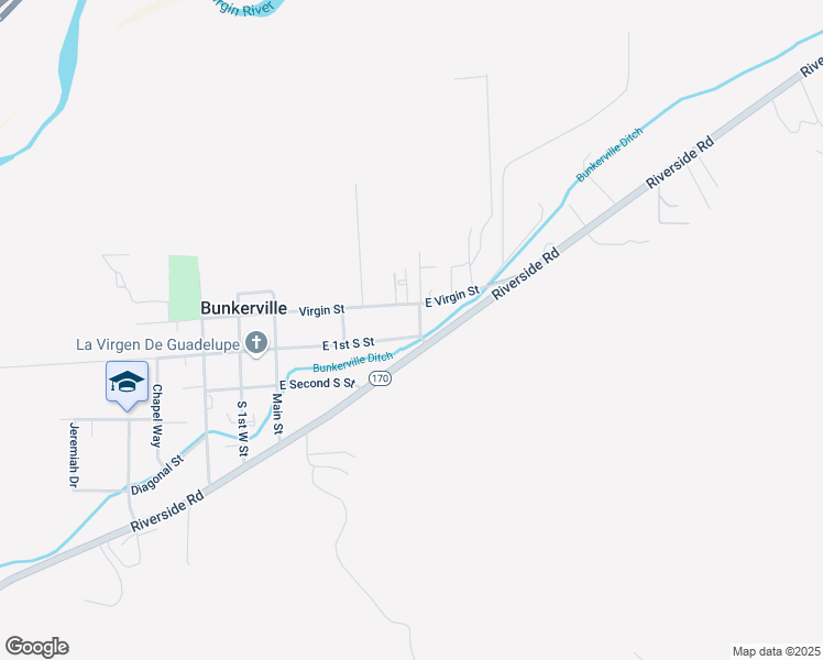 map of restaurants, bars, coffee shops, grocery stores, and more near 474 East 1st South Street in Bunkerville