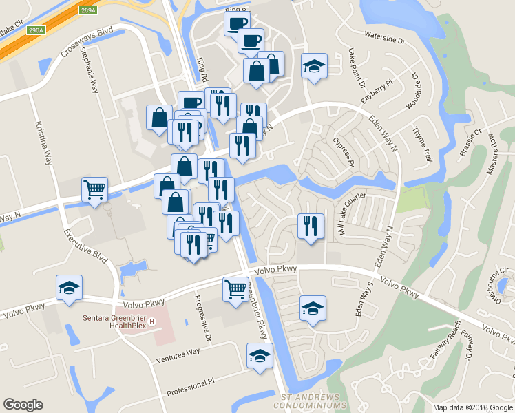 map of restaurants, bars, coffee shops, grocery stores, and more near 1109 Hearthstone Landing in Chesapeake
