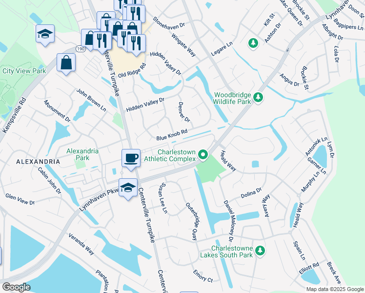 map of restaurants, bars, coffee shops, grocery stores, and more near 5620 Magnolia Run Circle in Virginia Beach