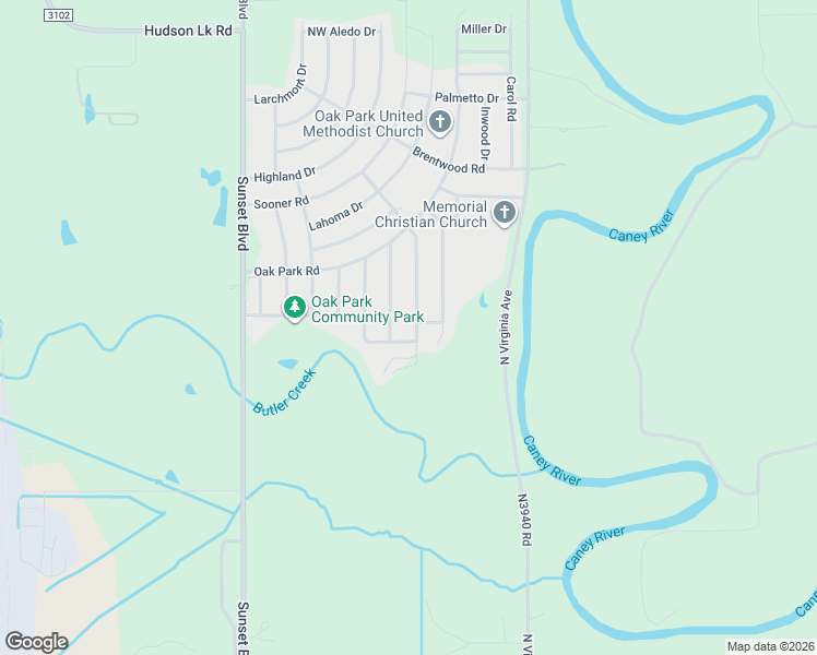 map of restaurants, bars, coffee shops, grocery stores, and more near 107 Forrest Park Road in Bartlesville