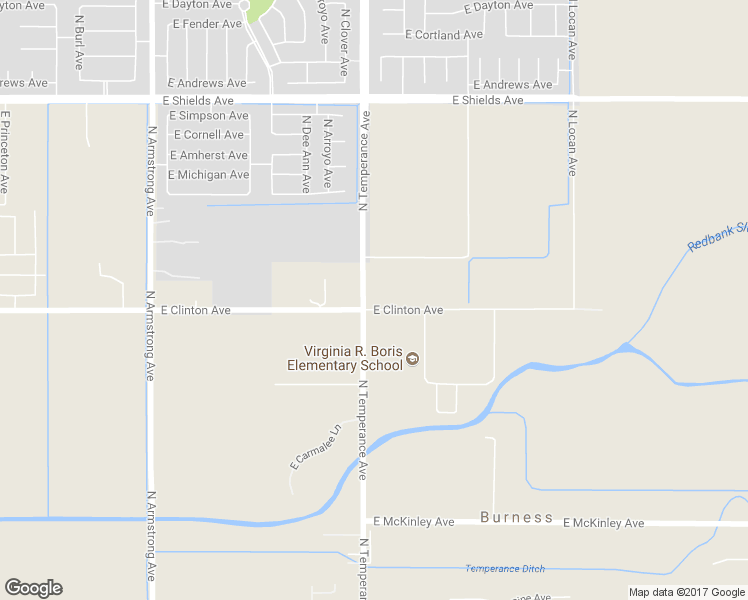 map of restaurants, bars, coffee shops, grocery stores, and more near 2520 North Temperance Avenue in Fresno
