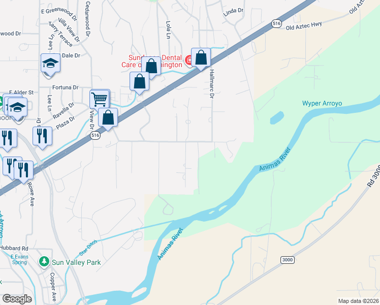 map of restaurants, bars, coffee shops, grocery stores, and more near 4900 Samantha Lane in Farmington