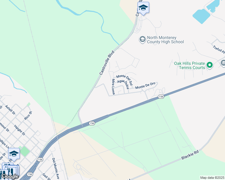 map of restaurants, bars, coffee shops, grocery stores, and more near 13302 Mira Loma in Castroville