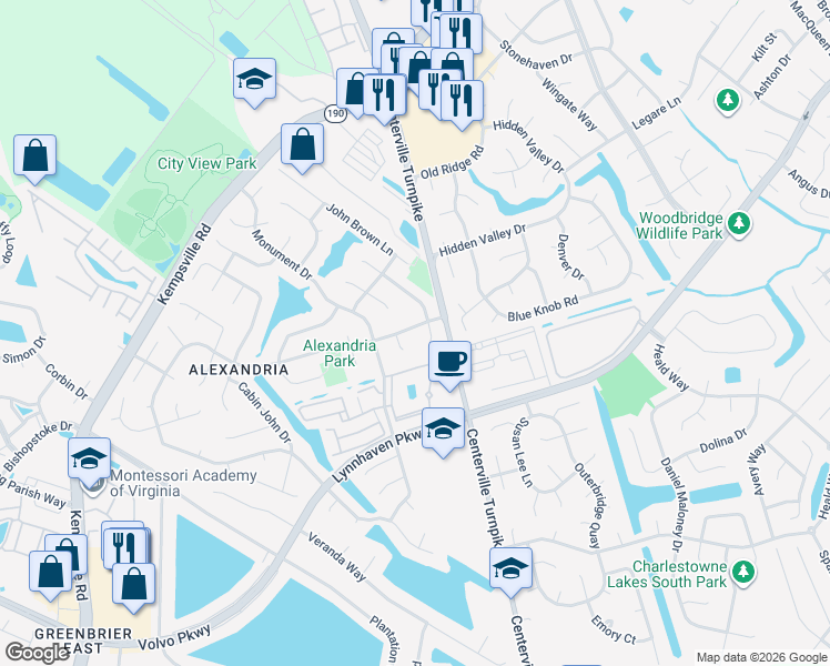 map of restaurants, bars, coffee shops, grocery stores, and more near 5513 Glen View Drive in Virginia Beach